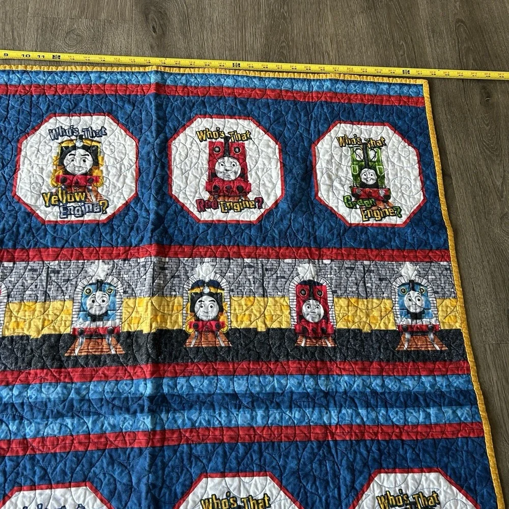 Thomas Tank Engine Train Baby Toddler Blanket Comforter Quilt 37x42 Vintage GUC